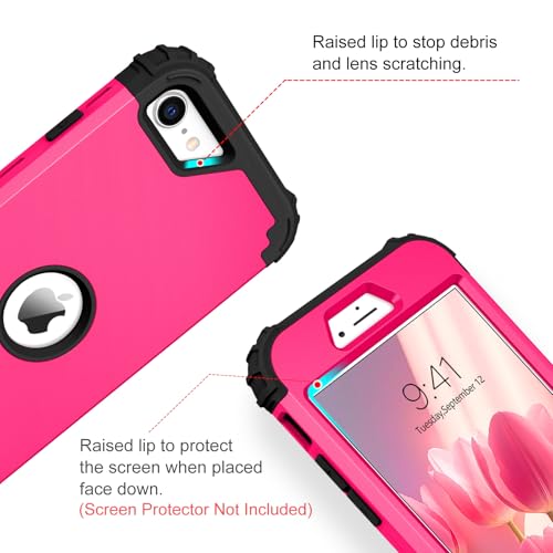 Coque iPhone SE 3e génération antichoc robuste rose noir - 5