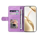 Lvnarery For Honor 200 Case Protective Geometric Wallet Phone Case PU Leather Cover with Magnetic Closure Kickstand Bookstyle Folding Stand Silicone Bumper Card Holder purple - Image 3
