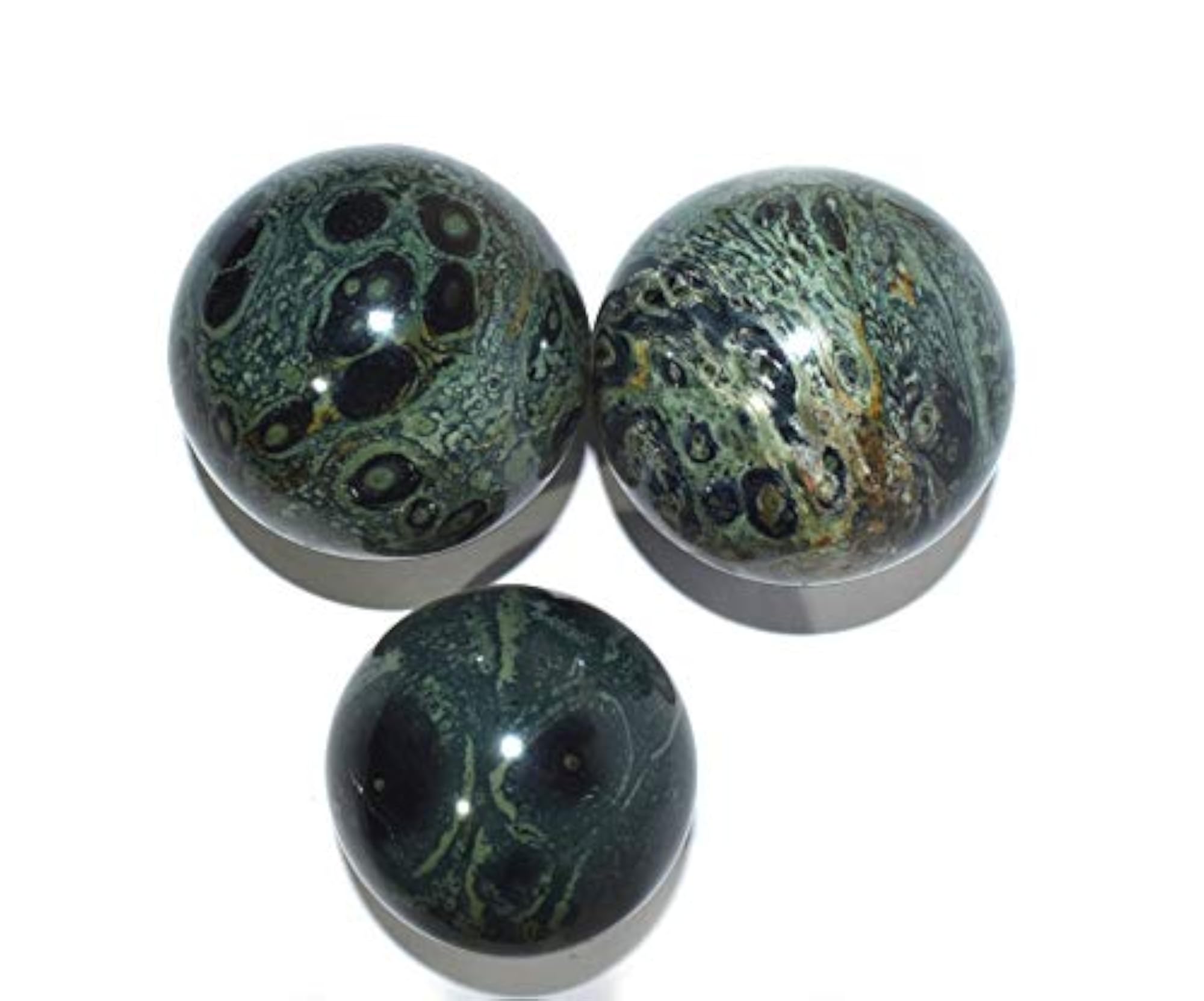 Kambaba Jasper Crystal Sphere with Stand, Natural Healing