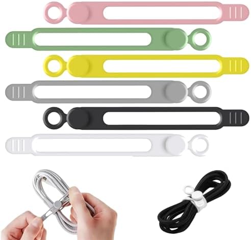 Organizador de cables de datos, correas de silicona reutilizables...