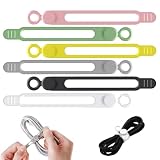 Organizer per cavi dati, fascette in silicone elastiche e riutilizzabili per raggruppare e fissare auricolari e caricabatterie del telefono (6PCS)