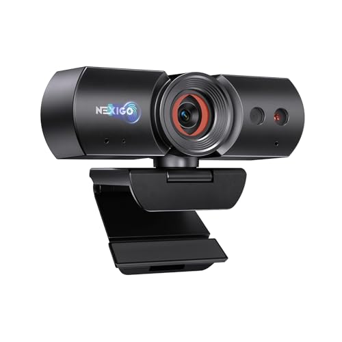 NexiGo HelloCam, Webcam 1080p con Windows Hello e Microfono, vera Privacy con Otturatore Automatico, Potenziamento Facciale, Webcam USB HD per PC, Videochiamate, Registrazione, Conferenze