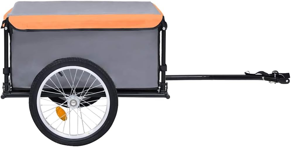 vidaXL 143.3 lbs Bike Trailer in Orange and Gray