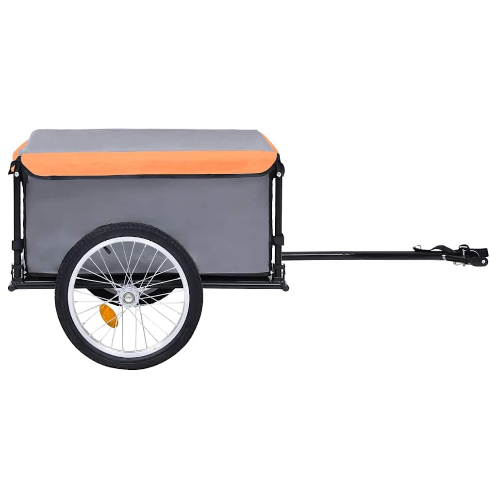 Remolque de bicicleta, gris y naranja, 65 kg, remolque para bicicleta, carro con ruedas