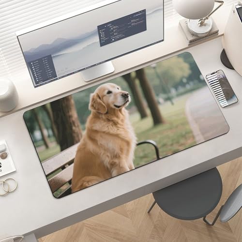 Desk Pad Protector 24x12 Inch Extended Dog Resting miniatura 6