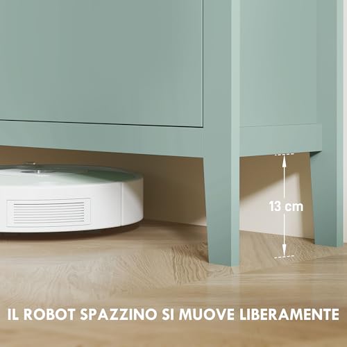 Homcom Scarpiera Salvaspazio Slim Con 4 Ante A Ribalta, Scarpiera Ingresso Con Ripiani Regolabili, Piano Superiore E Base Rialzata, Porta Scarpe Per 20 Paia In Legno Con Maniglia, 105X24X95.5Cm, Verde - 6