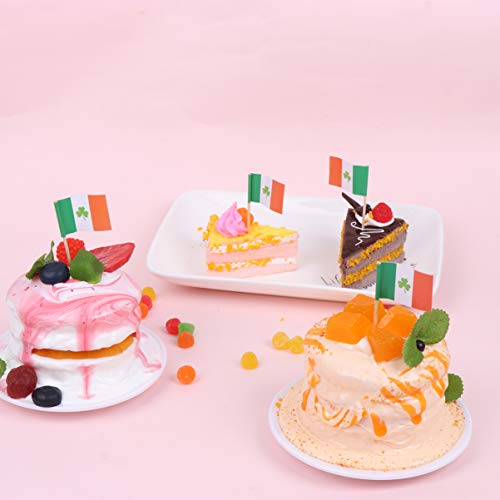 Gadpiparty Dia De São Patrício Cupcake Toppers 200Pcs Trevos Palhetas De Sobremesa Design De Bandeir