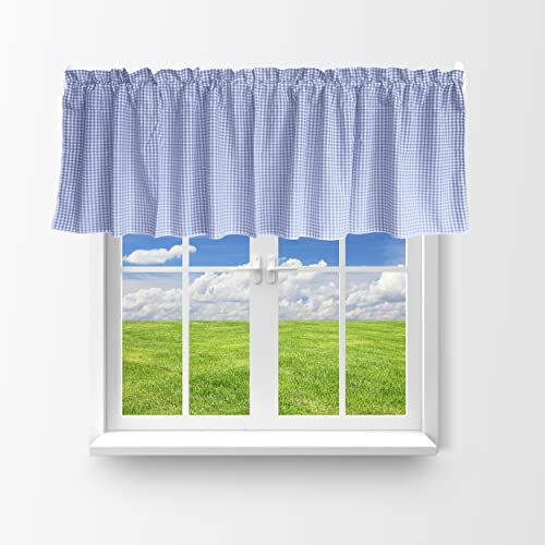 Zen Creative Designs Poly Cotton 1/8th Inch Gingham Checkered Window Valance Home Décor Bedroom Nursery Kitchen Window (58