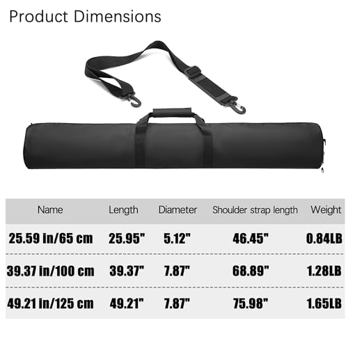 Amazing Fair Tripod Carrying Case Bag 25in/39in for Light Stands,Boom Stand,Umbrella and Tripod Photography Accessories(25.59 in/65 cm) - Thumbnail 5
