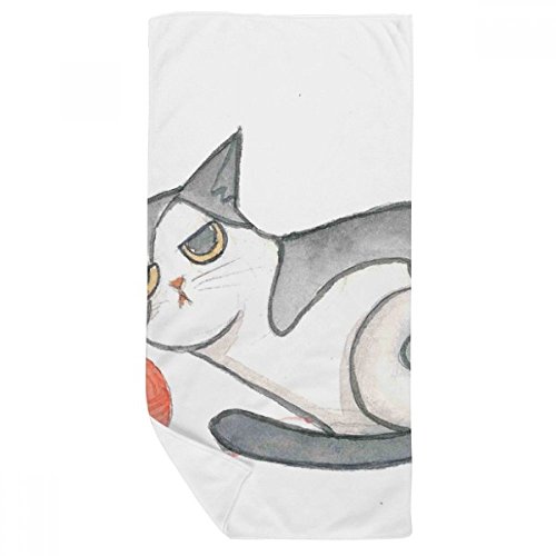 Serviette de bain Puppet Cat multicolore en coton doux 35x70 cm
