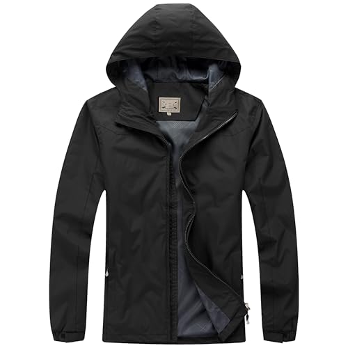 Blu Apparel Mens Waterproof Rain Jacket Premium Branded Walking Hiking Everyday wear Jacket Windproof