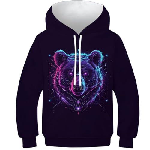 Hoodie Magic Cool Ours pour enfants et ados de 13 à 15 ans avec poches