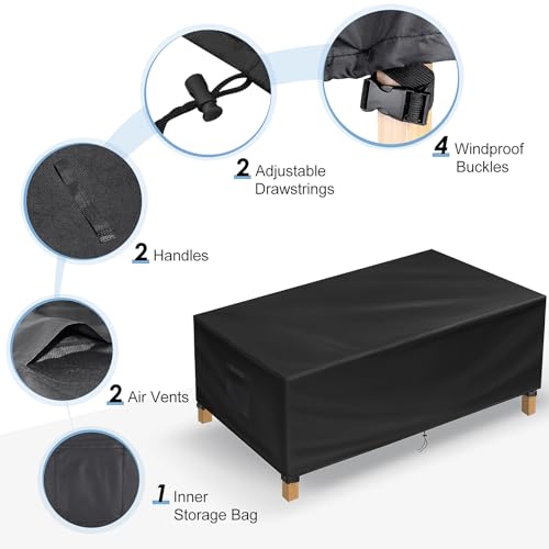 TOHONFOO Capa Retangular para Mesa de Pátio - Capas de Mesa para Áreas Externas À Prova D'Água - Ca