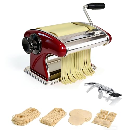 XINGYUEXUAN Máquina manual para hacer pasta, fideos, masa, acero inoxidable, con cortadores de 2 mm y 4 mm para hacer pasta casera XINGYUEXUAN Máquina manual para hacer pasta, fideos, masa, acero inoxidable, con cortadores de 2 mm y 4 mm para hacer pasta casera