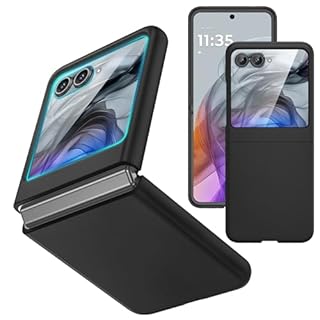 Ruky for Motorola Razr 2024/2025 Case [Not fit Ultra or Plus], with Built-in Screen Protector, Support Wireless Charging Slim Razr 2024 Case, Hard Ultra-Thin Phone Case for Moto Razr 2025,Black