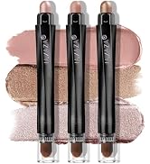 LUXAZA PRO Brown Eyeshadow Stick Makeup Set 3PCS, Neutral Shimmer And Matte Cream Eye Shadow Pale...
