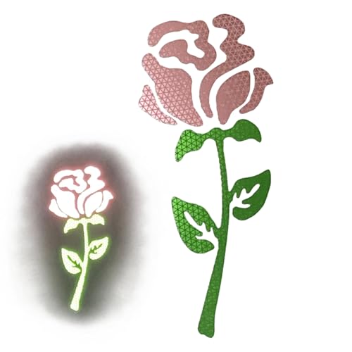 Image of High-Intensity Grade Reflective Rose Car Decal, Customizable, Multiple Colors and Size Options, Special Edition Pink, 12inches