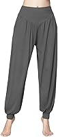 Vista 49 de Pantalones de algodón para mujer, elásticos, suaves, para yoga, deportes Gris