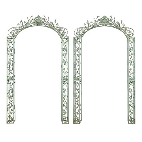 CHUTD Stahl dekorative Bogen/Gartenlaube Spalier für Kletterpflanzen, Antik Grün