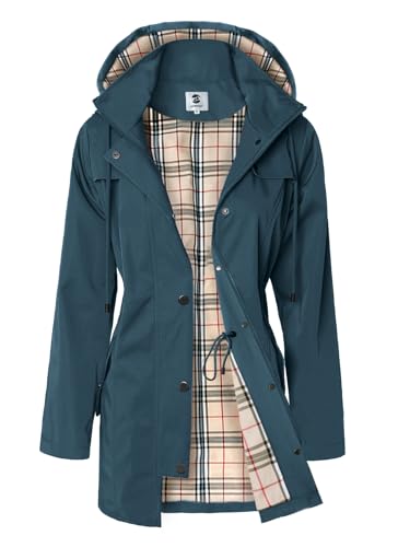 ジャケット・アウター RAINMAKER SHADOW STRIPE HOODED COAT Amazon.com: SaphiRose Women's Waterproof Rain Jacket Long Lined
