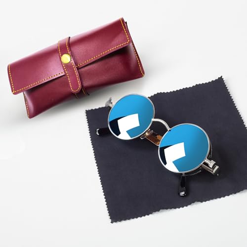 Image of Personalized Leather Goggle Cover | Custom Name | Unisex Faux Leather Eyewear Case with Button Closure | Travel-Friendly & Durable Sunglasses Holder for Men & Women