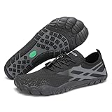 SAGUARO Water Shoes for Women Quick-Dry Aqua Sock Barefoot Swimming Shoes for Beach Swim River Pool Lake Kayaking Surfing 10.5 Graphite Black