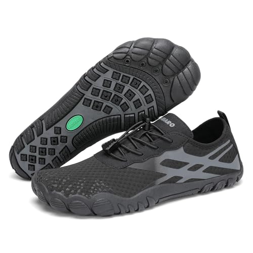 SAGUARO Water Shoes for Women Quick-Dry Aqua Sock Barefoot Swimming Shoes for Beach Swim River Pool Lake Kayaking Surfing 9.5 Graphite Black