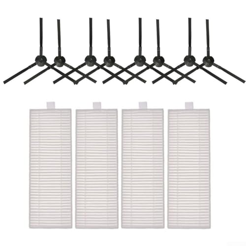 Pumixiy Kit di manutenzione per aspirapolvere robot 360 C50, include 4 per HEPA e 8 spazzole laterali, ricambio per pezzi di ricambio per migliorare la qualità dell'aria e la polvere