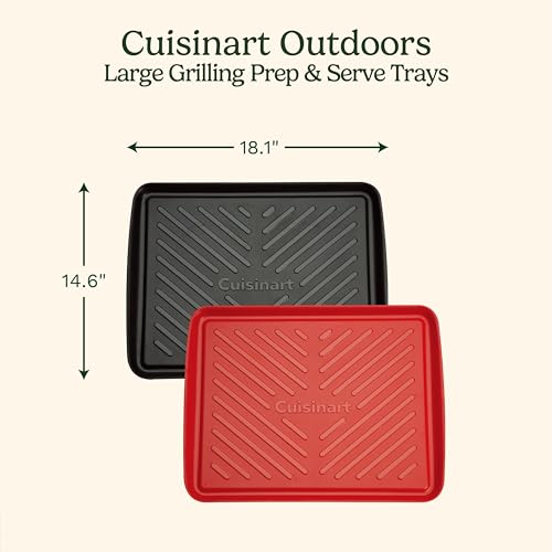 Image of Cuisinart CPK-210 Grilling Prep and Serve Trays, Black and Red Large 18 inch x 14.5 inch (Pack of 6)