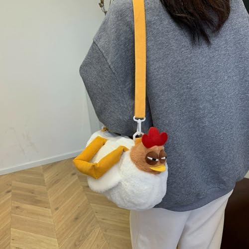 Plush Chicken Handbag Cartoon Gugu Chicken Sling Bag Women Stuffing Animal Shoulder Bag for Commuting Outside3