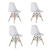 DISEÑO SUPERIOR: La moderna silla de plástico moldeada blanca retro de mediados de siglo mejorará cualquier espacio