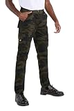 Picture of X RAY Mens Cargo Pants, Soft Cotton W/Deep Pockets & Belt Cargo Pants for Men Work and Travel, Olive Camo, 34W x 32L