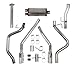 Hooker 70503433-RHKR Blackheart Cat-Back Exhaust System 3 in to Dual 2.5 in. Tubing Dual Exit w/Muffler 4 in. Angle Cut Rolled Resonated Tip w/Laser Etched Logo Blackheart Cat-Back Exhaust System