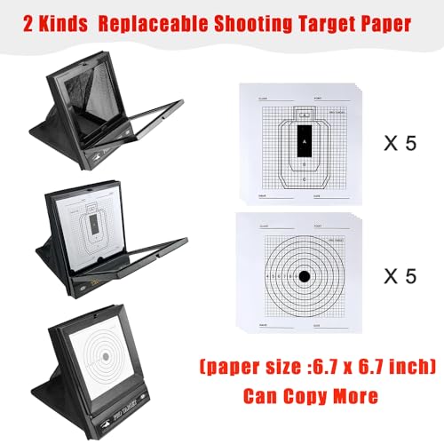Image of Portable Airsoft Target Trap with Mesh Catcher for Indoor & Backyard Shooting - Foldable BB Gun Practice Net System with Replaceable Paper Targets (Recycles 6mm Plastic BBS)