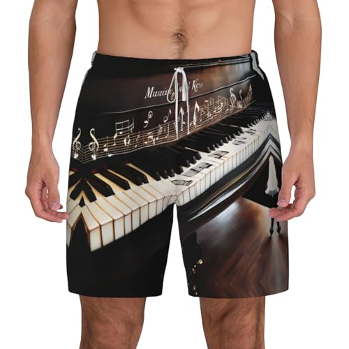 Bañador transpirable de hombre con notas musicales para fitness diario