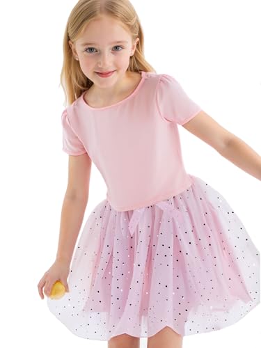 Image of Girls T-Shirt Tulle Mesh Skirt 2 Piece Outfit Set for Kids 6-7 Y