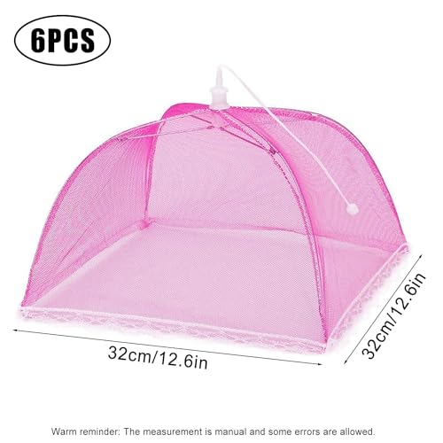 Miniatura 5 de Lovesmile Cubierta Protectora Alimentos, 6 Piezas Cubierta Para Alimentos, Mosquitera Comida Plegable Cubre Platos Adecuado Para Prevenir Moscas Chinches Mosquitos 6 Colores