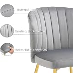 Sepnine® Esszimmerstühle Samt 4er Set, Moderner Küchenstuhl, Polsterstuhl Esszimmer, Ergonomischer Essstuhl mit goldenen Beinen für Wohnzimmer, Schlafzimmer, Küche (Grau) – Bild 4
