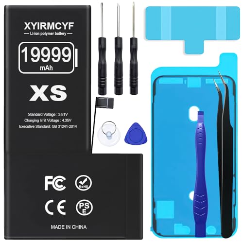 XYIRMCYF 19999mAh Super Capacity Battery Compatible with iPhone Xs 0 Cycle Li-Polymer Replacement Battery for iPhone Xs with Professional Repair Tool Kit
