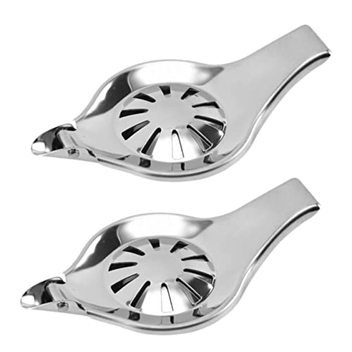VINTORKY 2Pcs Stainless Steel Handheld Lemon Squeezer Practical Fruit Juicer for Oranges Grapefruits Easy to Use Kitchen Tool