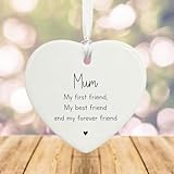 Personalised Porcelain Heart 'Mum, my first friend, my best friend and my forever friend' Keepsake, Custom Gift for Mum, Thoughtful, Personalised Heart Ornament - Image 1