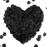 CODE FLORIST 1500 PCS Black Silk Rose Petals,Romantic Night,Wedding,Proposal Anniversary Flower Decorations(Separated,Scented)