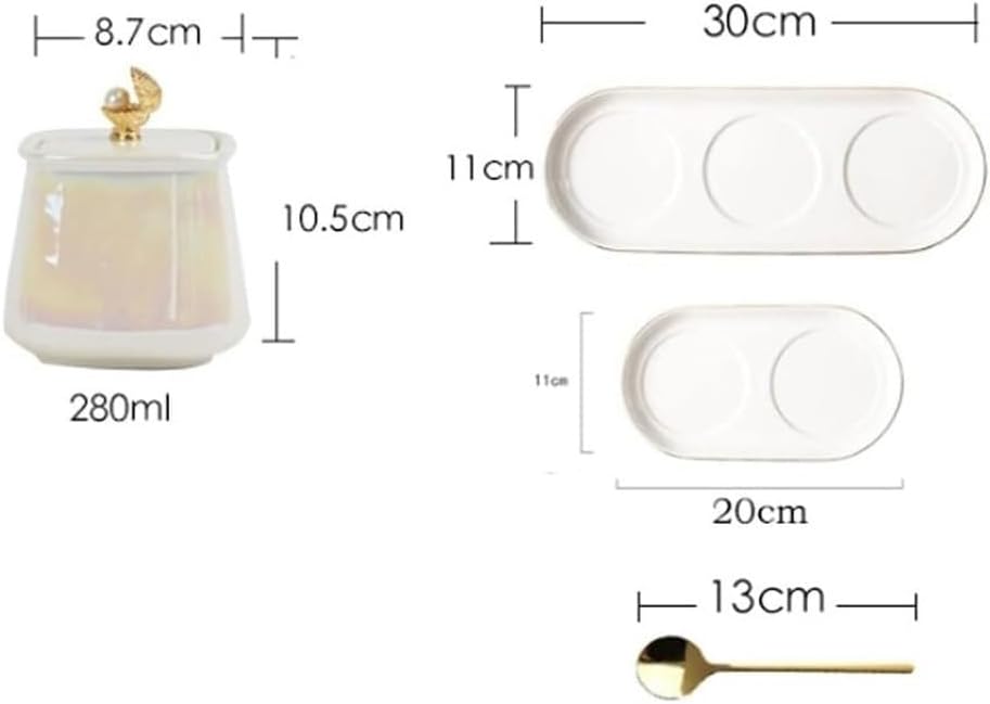 Salt and Sugar Container Sets Condiment Container Set Ceramic Spice Box Set Seasoning Pot Seasoning Container with Lid Kitchen Counter Accessory,3pieces