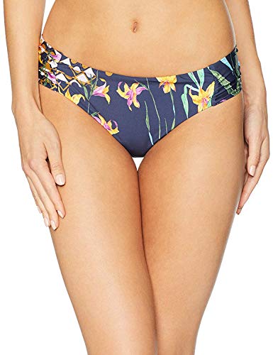 Trina Turk Women's Standard Shirred Side Hipster Pant Bikini Swimsuit Bottom, Navy/Midnight/Fiji Floral Print, 4 Trina Turk Women's Standard Shirred Side Hipster Pant Bikini Swimsuit Bottom, Navy/Midnight/Fiji Floral Print, 4