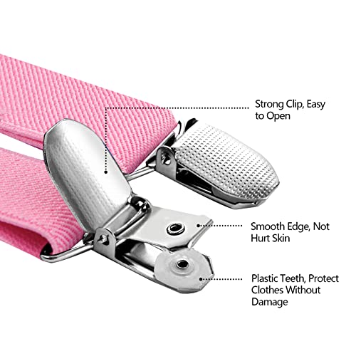 Image of habibee Suspenders and Bow Tie Set for Men, Adjustable Elastic Braces with Y-Back, Diverse Colors, Strong Clips