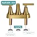 FROPO Brushed Gold Bathroom Sink Faucets - 4Inch Centerset Faucets 2-Handle 360 Swivel Spout Faucet Bathroom 2 or 3 Hole with Pop-up Drain & Supply Lines for Vanity RV Restroom