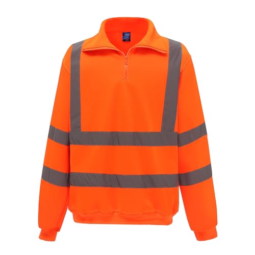 Sweat haute visibilité YOKO homme Yk031 vêtement de travail réfléchissant zippé