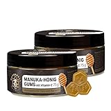 Naturbell Manuka-Honig Gums mit Vitamin C, wohltuende Hustenbonbon Gums mit echtem Manuka Honig aus Neuseeland, ideal bei Erkältung und Hustenreiz, 2 x 75g