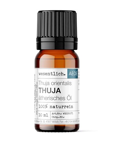 wesentlich. Thuja Öl | waldig, grün, intensiv | 100% naturreines, ätherisches Öl | Glasflasche (10ml)