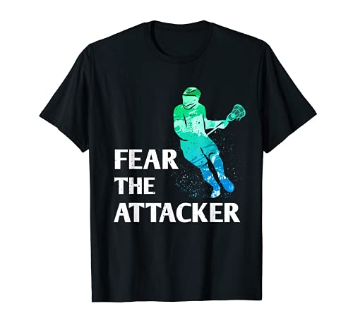 Fear the Attacker Lacrosse Portero Stick & Casco Hombres y Niños Camiseta